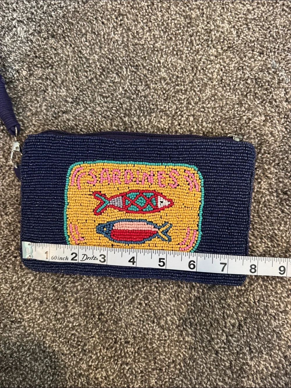 No Boundaries Navy Beaded Fish Wristlet Vacation